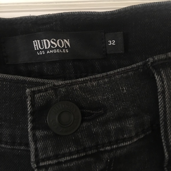 Hudson Zach Moto Skinny Washed Black Jeans sz 32 - Picture 5 of 9